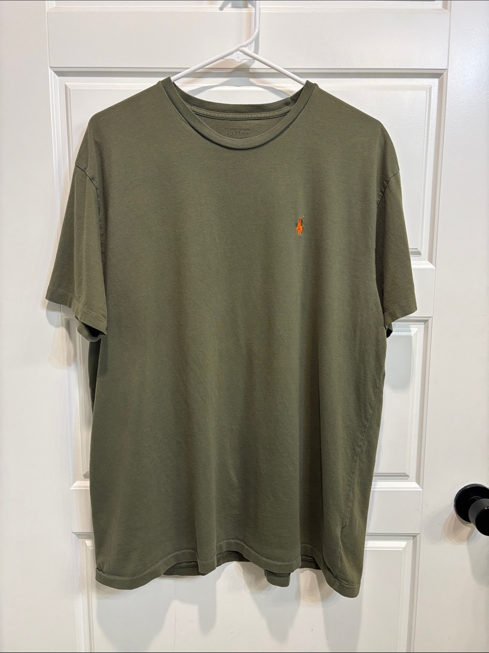 Polo by Ralph Lauren Olive Green Short-Sleeve Tee with Orange Logo